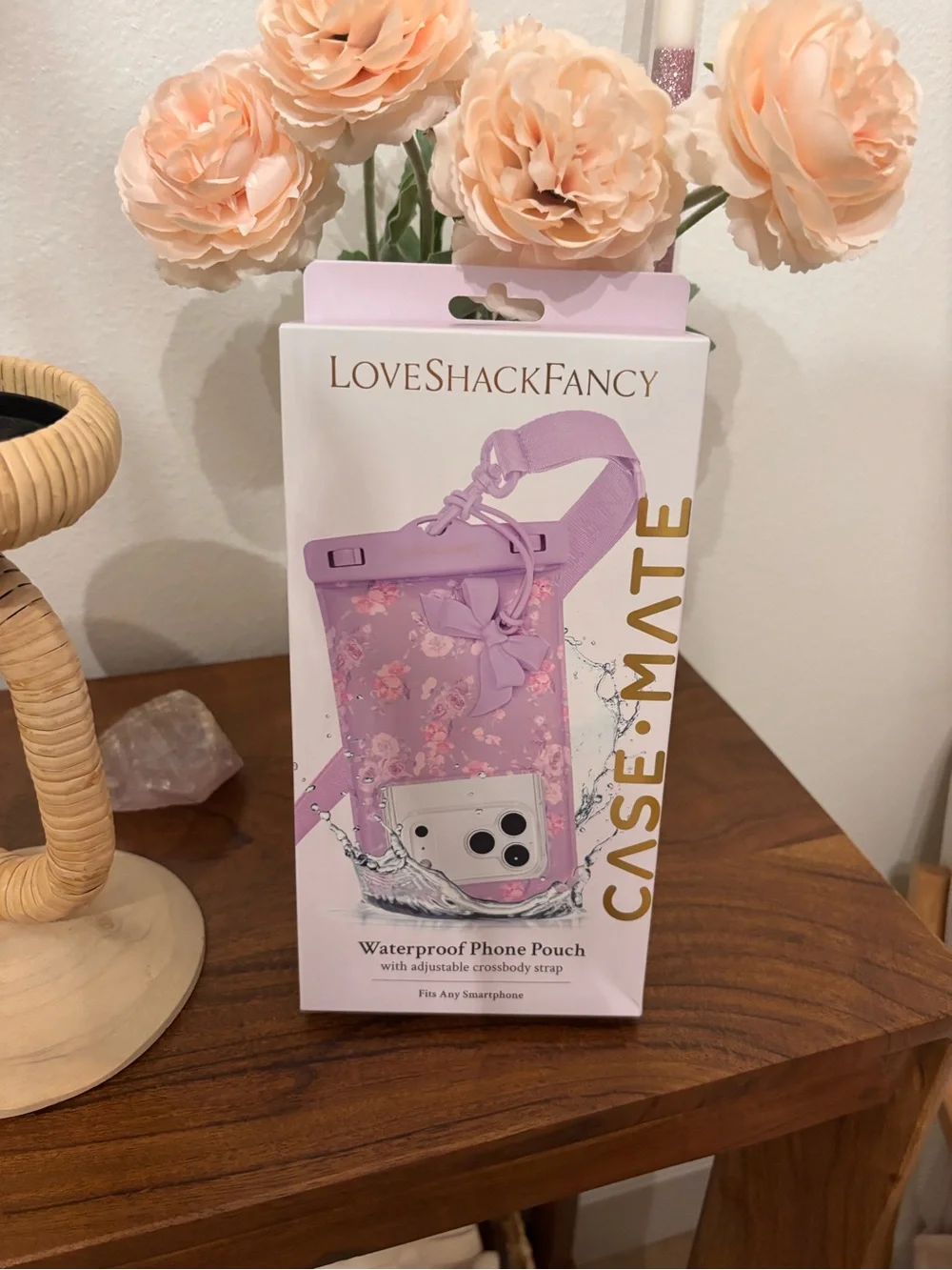 LoveShackFancy Lavender Floral Waterproof Phone Pouch